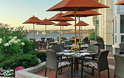 waterfront dining area
